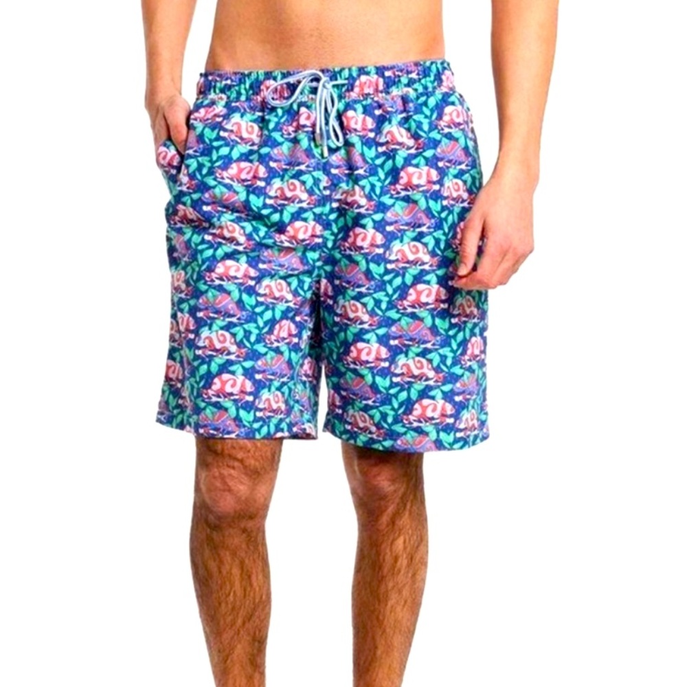 Pristine Peter Millar Karma Chameleon Swim
Trunks Large super cute! Blue Green
